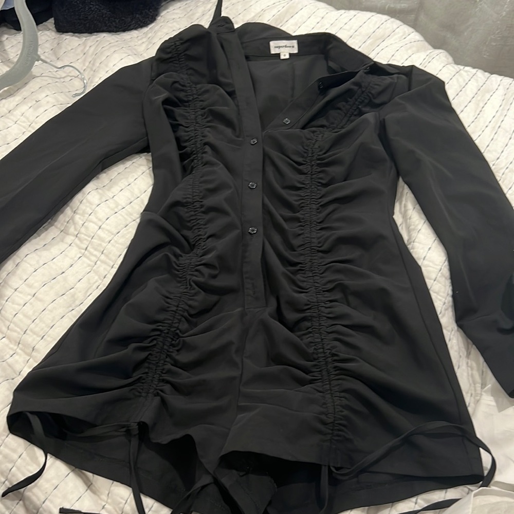 Super down black romper, never worn